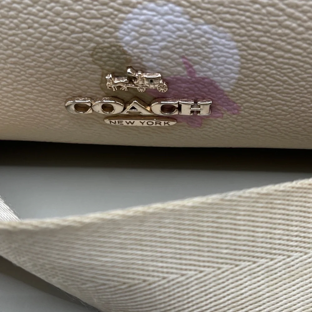Coach Beige Floral Crossbody Bag